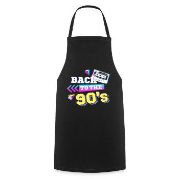 Back to the 90s 90er Jahre Retro - Kochschürze - Schwarz - Vorne - AI Model Male 185 dark (185cm)