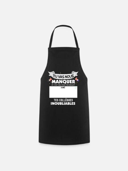 Départ en retraite cadeau pour mon collègue - Tablier de cuisine - noir