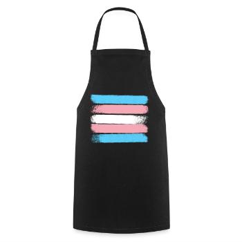 Traits de fierté trans - Tablier de cuisine - noir - Devant - AI Model Male 185 dark (185cm)