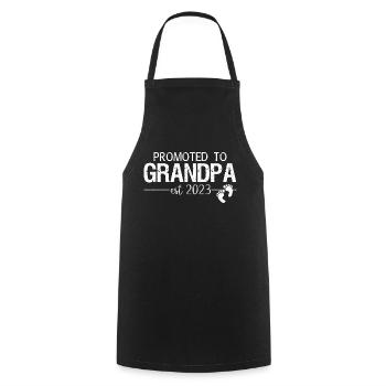 promoted to grandpa 2023 - Cooking Apron - black - Front - AI Model Male 185 dark (185cm)
