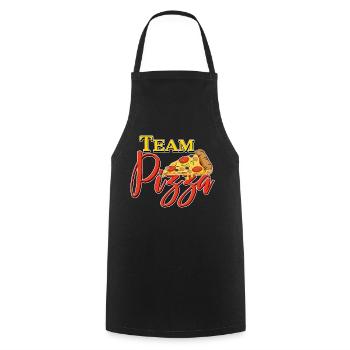 l’équipe de pizza mange des collègues de travail fête cadeau - Tablier de cuisine - noir - Devant - AI Model Male 185 dark (185cm)