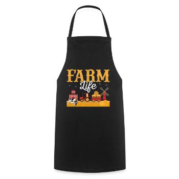 Farm Life Farming Animal Farmer - Cooking Apron - black - Front - AI Model Male 185 dark (185cm)