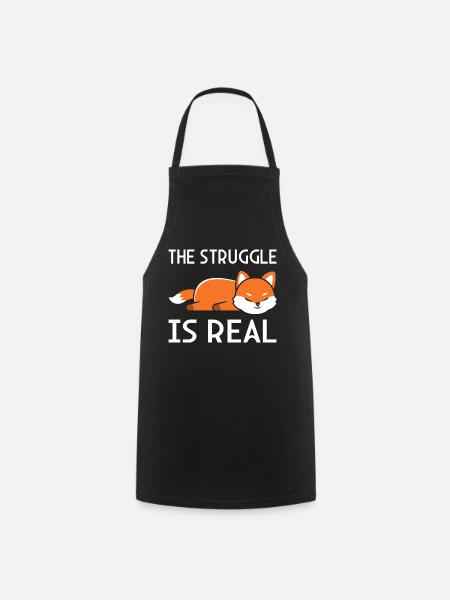 The Struggle is real - Cooking Apron - black