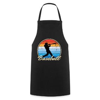 Joueur de baseball De baseball Vintage Retro Cadeau - Tablier de cuisine - noir - Devant - AI Model Male 185 dark (185cm)