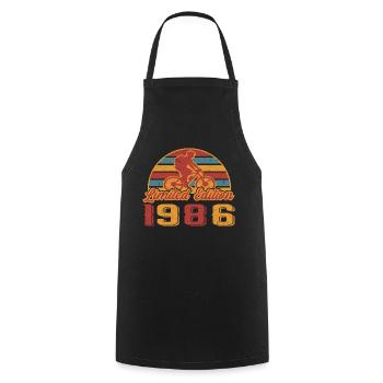 Cyclist Bicycle Bike Birthday Year of construction 1986 - Cooking Apron - black - Front - AI Model Male 185 dark (185cm)