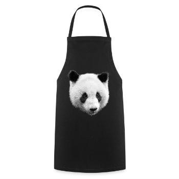 Panda Schwarz Weiß - Kochschürze - Schwarz - Vorne - AI Model Male 185 dark (185cm)