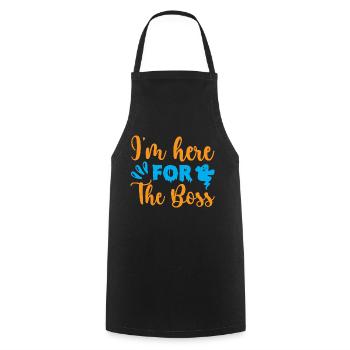 I'm here for the boss - halloween humor - Cooking Apron - black - Front - AI Model Male 185 dark (185cm)