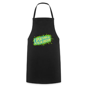 speak lyrics and sarcasm - Cooking Apron - black - Front - AI Model Male 185 dark (185cm)
