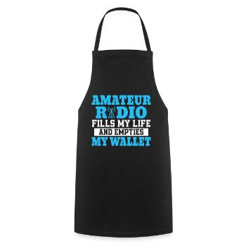 Amateur radio fills my life and empties my wallet - Cooking Apron - black - Front - AI Model Male 185 dark (185cm)