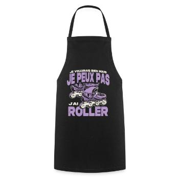 Je peux pas j'ai roller. - Tablier de cuisine - noir - Devant - AI Model Male 185 dark (185cm)