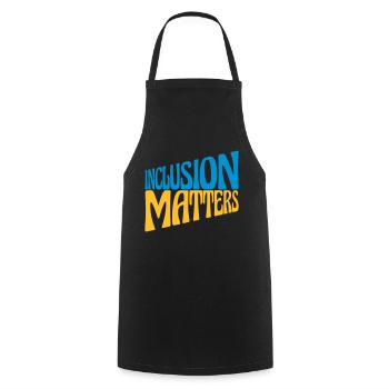 inclusion matters Logo Quote - Cooking Apron - black - Front - AI Model Male 185 dark (185cm)