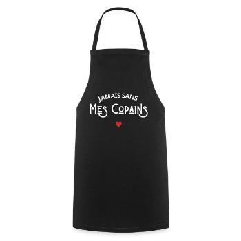 Jamais sans mes copains - Tablier de cuisine - noir - Devant - AI Model Male 185 dark (185cm)