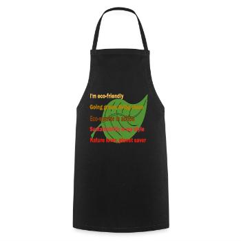 Eco warrior in action - Cooking Apron - black - Front - AI Model Male 185 dark (185cm)