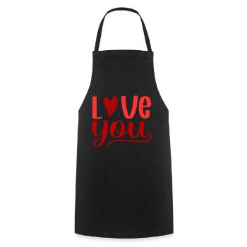 Love you - Kochschürze - Schwarz - Vorne - AI Model Male 185 dark (185cm)