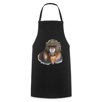 Mandrill Monkey - Cooking Apron - black - Front - AI Model Male 185 dark (185cm)