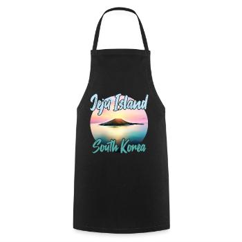 Jeju Island at sunset - Cooking Apron - black - Front - AI Model Male 185 dark (185cm)