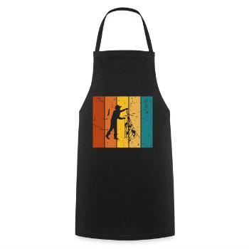 Vintage gift fishing - Cooking Apron - black - Front - AI Model Male 185 dark (185cm)