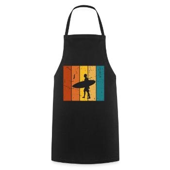 Surf cadeau Vintage - Tablier de cuisine - noir - Devant - AI Model Male 185 dark (185cm)