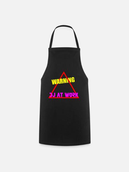 Warning dj at work - Cooking Apron - black