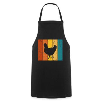Vintage gift hen - Cooking Apron - black - Front - AI Model Male 185 dark (185cm)