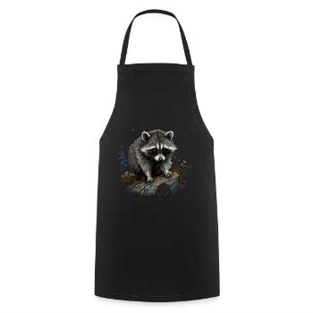 Mignon raton laveur Raton laveur Nature Bébé raton laveur - Tablier de cuisine - noir - Devant - AI Model Male 185 dark (185cm)