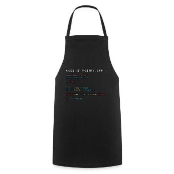 Code is Poetry.CPP - Cooking Apron - black - Front - AI Model Male 185 dark (185cm)