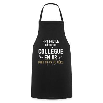 Future Retraitée Collègue En Or - Tablier de cuisine - noir - Devant - AI Model Male 185 dark (185cm)
