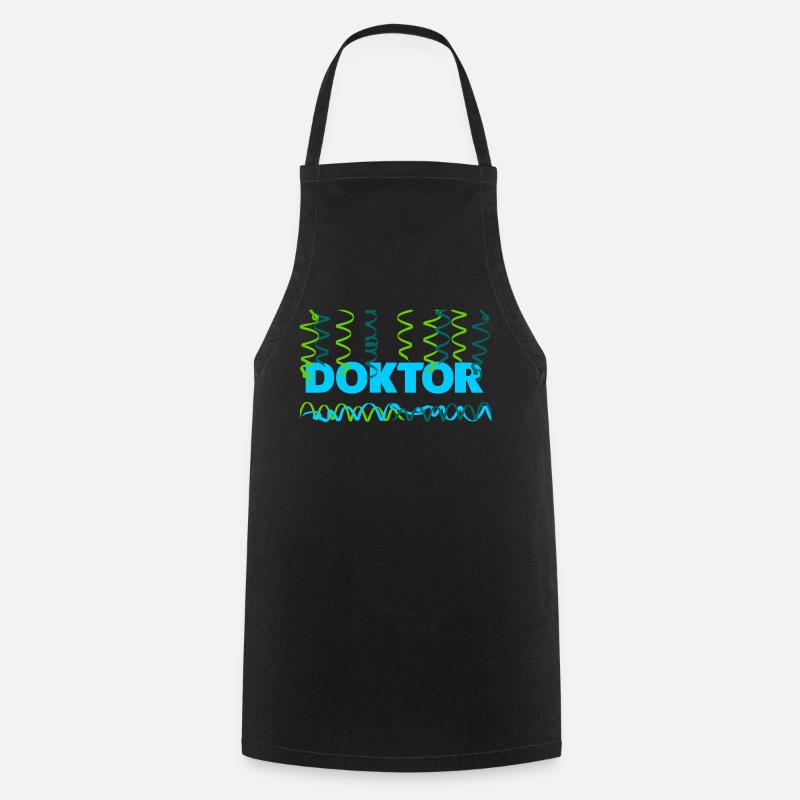 Doktor mit Luftschlangen Konfetti - Kochschürze - Schwarz