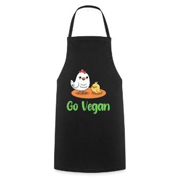 Chicken design for proud vegans - Cooking Apron - black - Front - AI Model Male 185 dark (185cm)