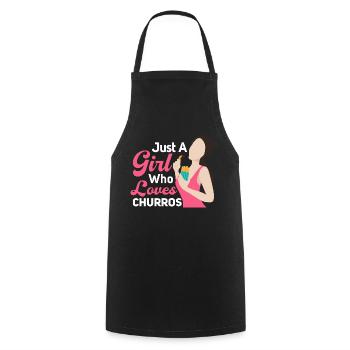 Juste une fille qui aime les churros Pâtisserie latine de - Tablier de cuisine - noir - Devant - AI Model Male 185 dark (185cm)