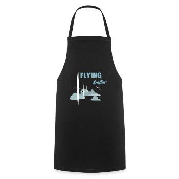 FLYING BETTER - Cooking Apron - black - Front - AI Model Male 185 dark (185cm)