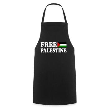 Free palestine - Tablier de cuisine - noir - Devant - AI Model Male 185 dark (185cm)