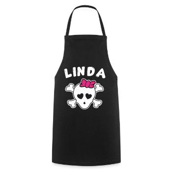 Piratin Linda Design für Mädchen und Frauen - Kochschürze - Schwarz - Vorne - AI Model Male 185 dark (185cm)