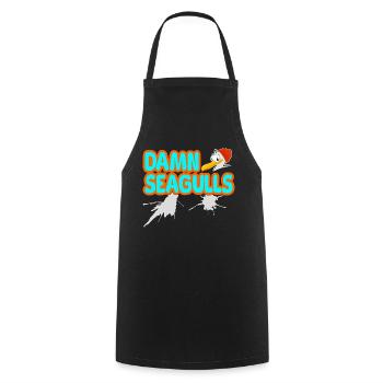 Damn Seagulls Funny Sailor Captain Saying - Cooking Apron - black - Front - AI Model Male 185 dark (185cm)