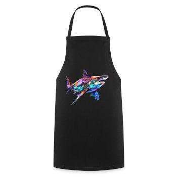 Shark T-Shirt, Sea Animal, Shark Gift - Cooking Apron - black - Front - AI Model Male 185 dark (185cm)