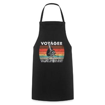 Voyager 1977 Retro Space Probe Mission - Cooking Apron - black - Front - AI Model Male 185 dark (185cm)