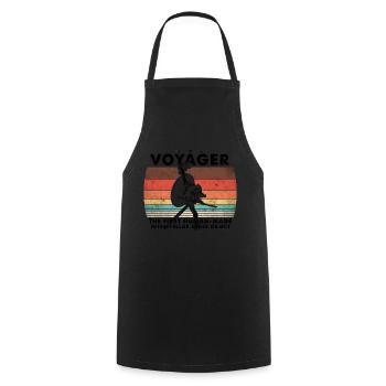 Voyager 1977 Retro Space Probe Mission - Cooking Apron - black - Front - AI Model Male 185 dark (185cm)