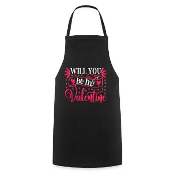 Love me Valentine Happy Valentines Valentines - Cooking Apron - black - Front - AI Model Male 185 dark (185cm)