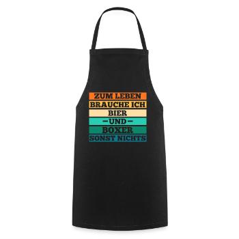 Bière pour chien Boxer allemand - Tablier de cuisine - noir - Devant - AI Model Male 185 dark (185cm)