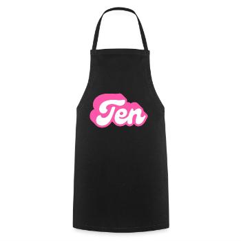 Ten birthday - 10th birthday retro pink - Cooking Apron - black - Front - AI Model Male 185 dark (185cm)
