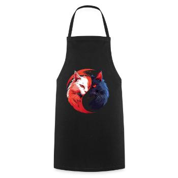 Yin Yang Katzen Katzenkunst für einen - Kochschürze - Schwarz - Vorne - AI Model Male 185 dark (185cm)
