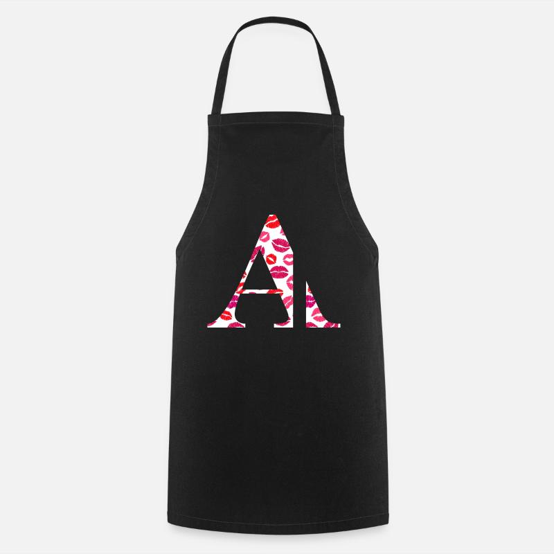 Lettre a bisous - Tablier de cuisine - noir