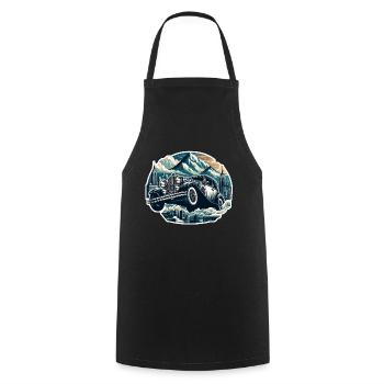 Vintage American and Sports Car - Cooking Apron - black - Front - AI Model Male 185 dark (185cm)