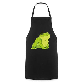 Glücklicher grüner Frosch - Kochschürze - Schwarz - Vorne - AI Model Male 185 dark (185cm)