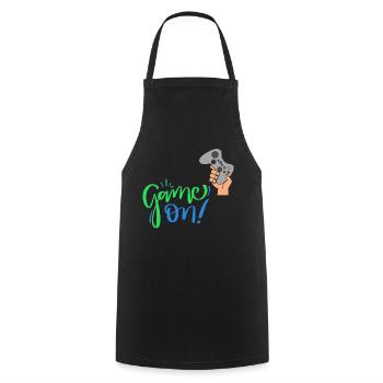 Game On - Ich bin ein Gamer! - Kochschürze - Schwarz - Vorne - AI Model Male 185 dark (185cm)