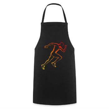 Cross Country Running Men Jogging Running - Cooking Apron - black - Front - AI Model Male 185 dark (185cm)