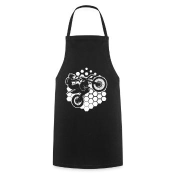Women's Dirt Biker Dirt Bike Supermoto Freestyle Moto - Cooking Apron - black - Front - AI Model Male 185 dark (185cm)