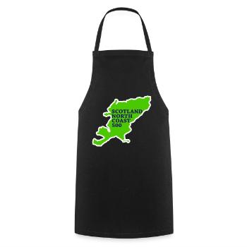 SCOTLAND nc500 map - Cooking Apron - black - Front - AI Model Male 185 dark (185cm)