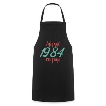 Jahrgang 1984 Ausgabe - Kochschürze - Schwarz - Vorne - AI Model Male 185 dark (185cm)