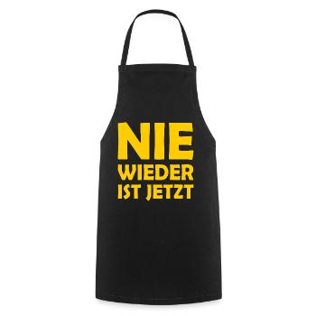 Nie wieder ist jetzt - Kochschürze - Schwarz - Vorne - AI Model Male 185 dark (185cm)